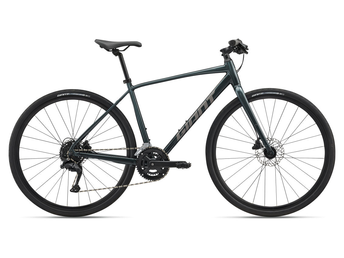 Escape 2 Disc – Asphalt Green Hybrid City Bike – Friendly Cycle