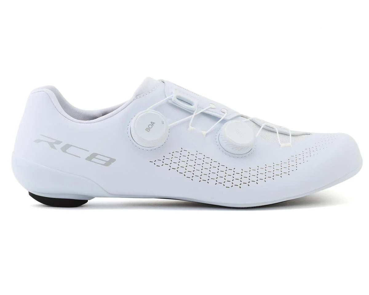 Shimano SH-RC810 road cycling shoe in white, side view